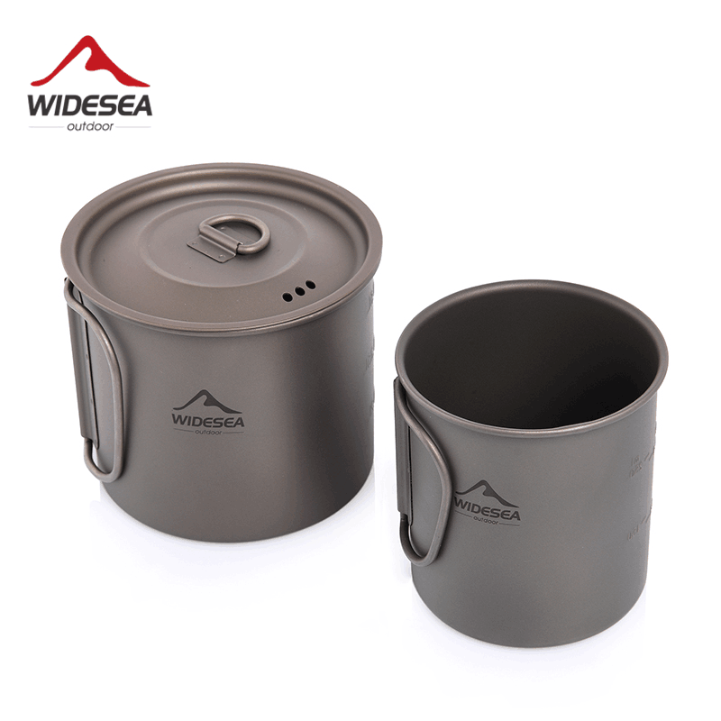 Camping Cooking Bundle - Taza de titanio Widesea para camping,