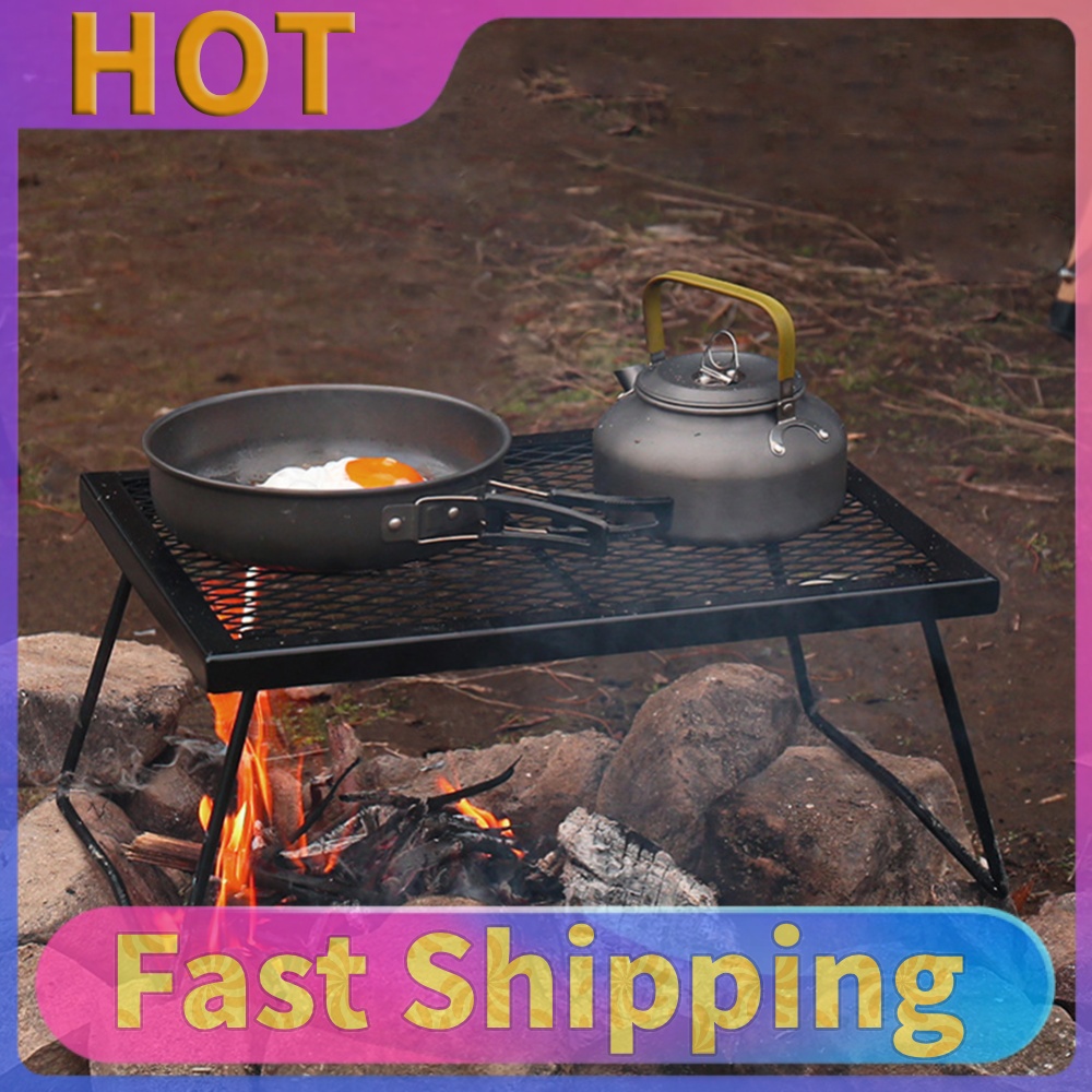 Camping Cooking Over Fire - Parrilla para Fogata Resistente, Rejilla Plegable