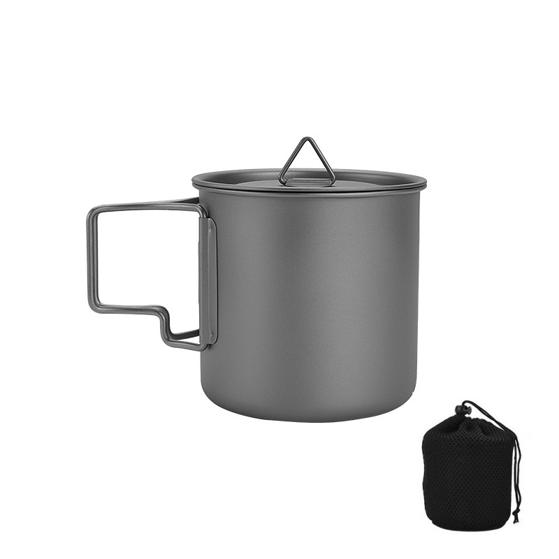 Camping Cooking Cup - Taza de camping de titanio con