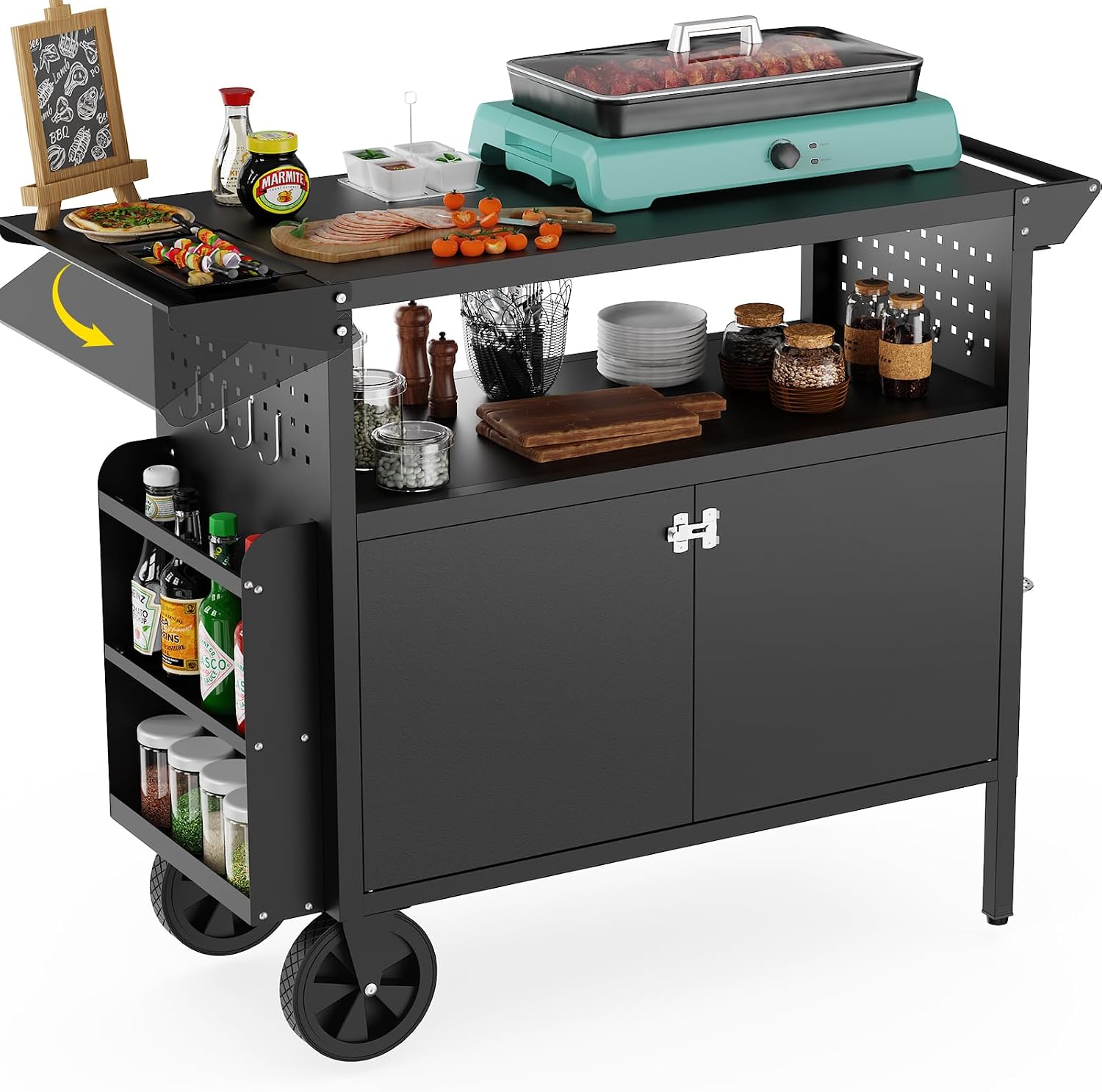 Camping Cooking Food - Carrito de parrilla para exteriores con