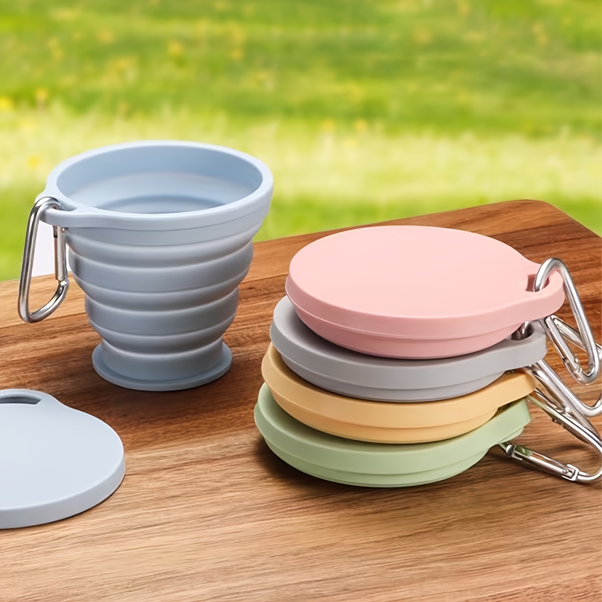 Camping Cooking Food - Taza plegable de silicona de grado