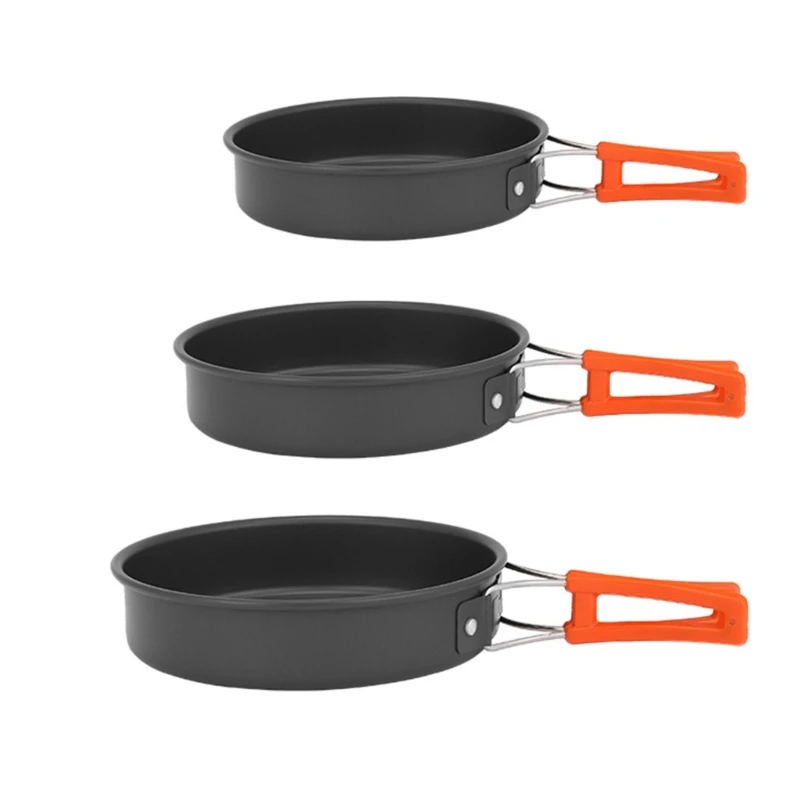 Camping Cooking Set Non Stick - Sartén portátil con bolsa almacenamiento, sartén