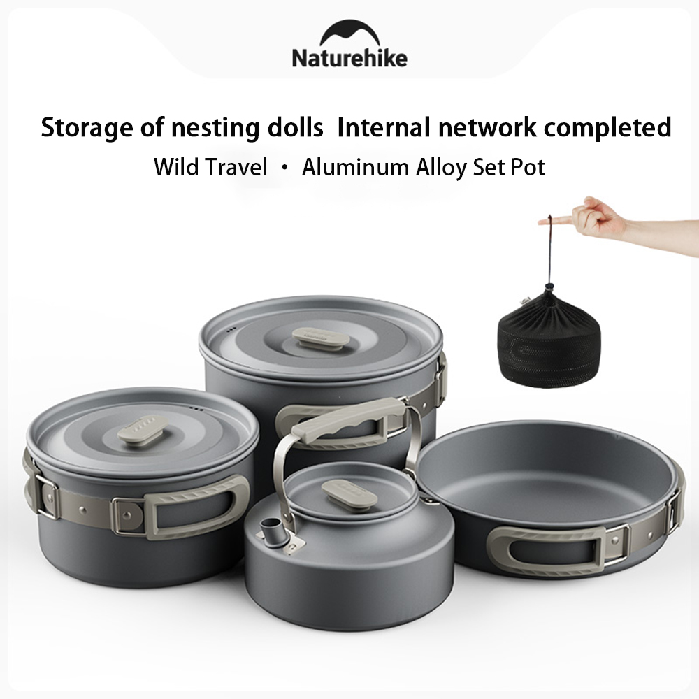 Camping Cooking Set Non Stick - Naturehike-Juego de ollas al aire libre,