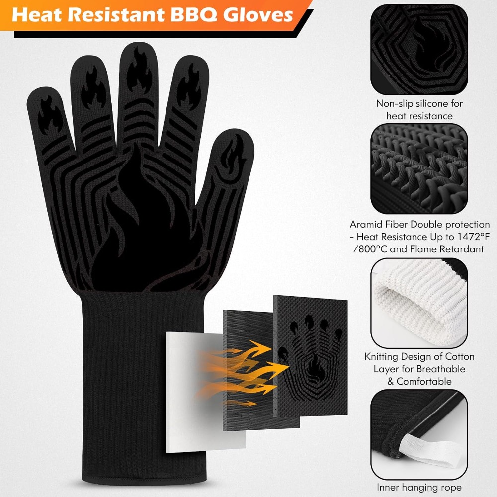 Camping Cooking Kitchen - Guantes para Barbacoa, 1472 ° Guantes