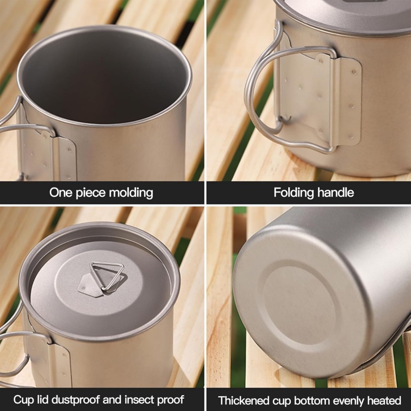 Taza de camping de titanio con - Camping Cooking Cup reseña y precio