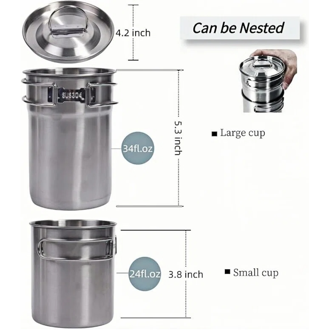 Tazas plegables para acampar,  - Camping Cooking Food reseña y precio