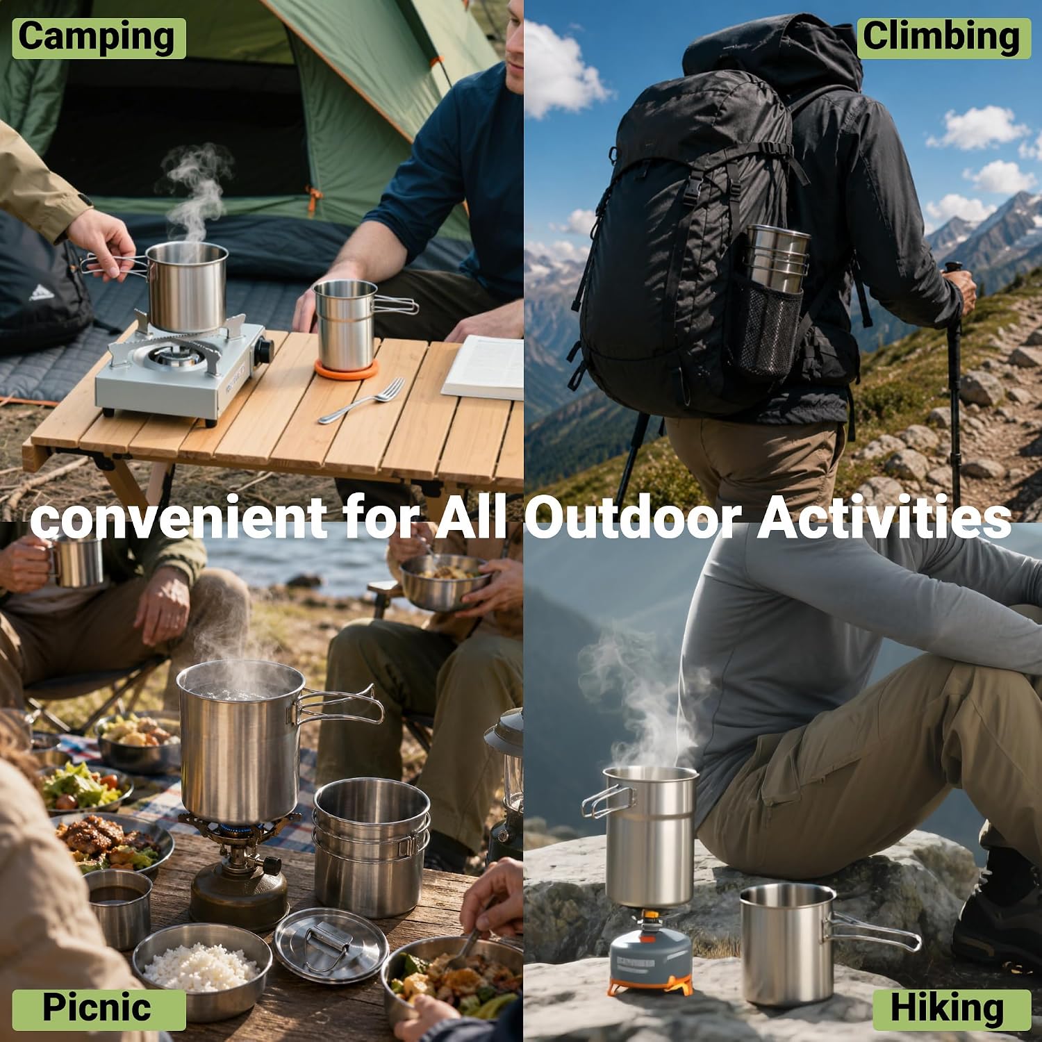 Tazas plegables para acampar,  - Camping Cooking Food reseña y precio