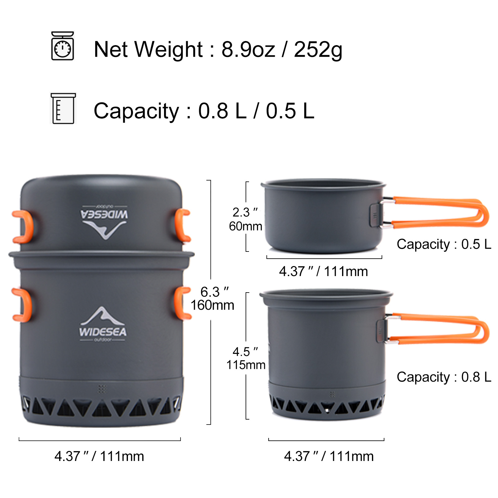 Widesea-olla de Camping de 1,3 - Camping Cooking Bundle reseña y precio