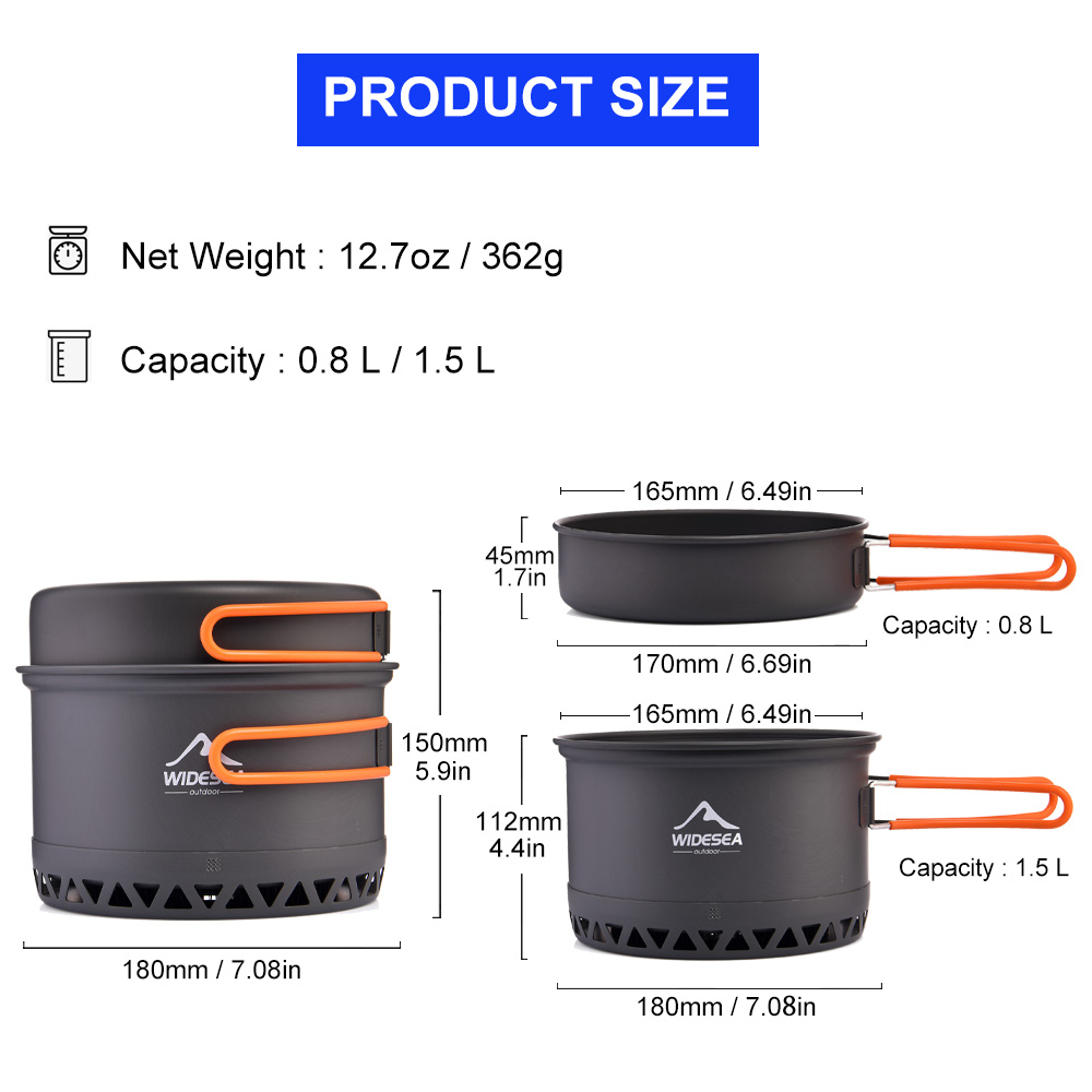 Widesea-olla de Camping de 1,3 - Camping Cooking Bundle reseña y precio