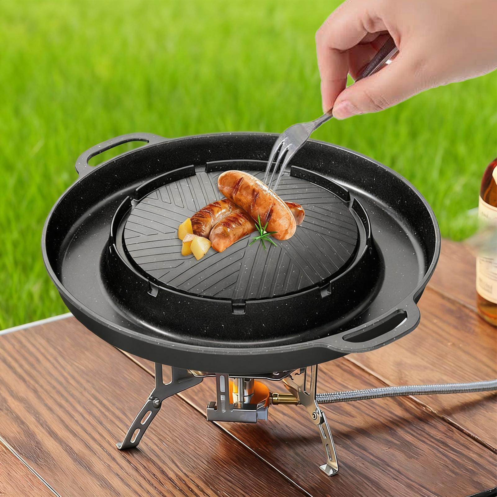 Parrilla y sartén caliente 2 e - Camping Cooking Set Non Stick reseña y precio