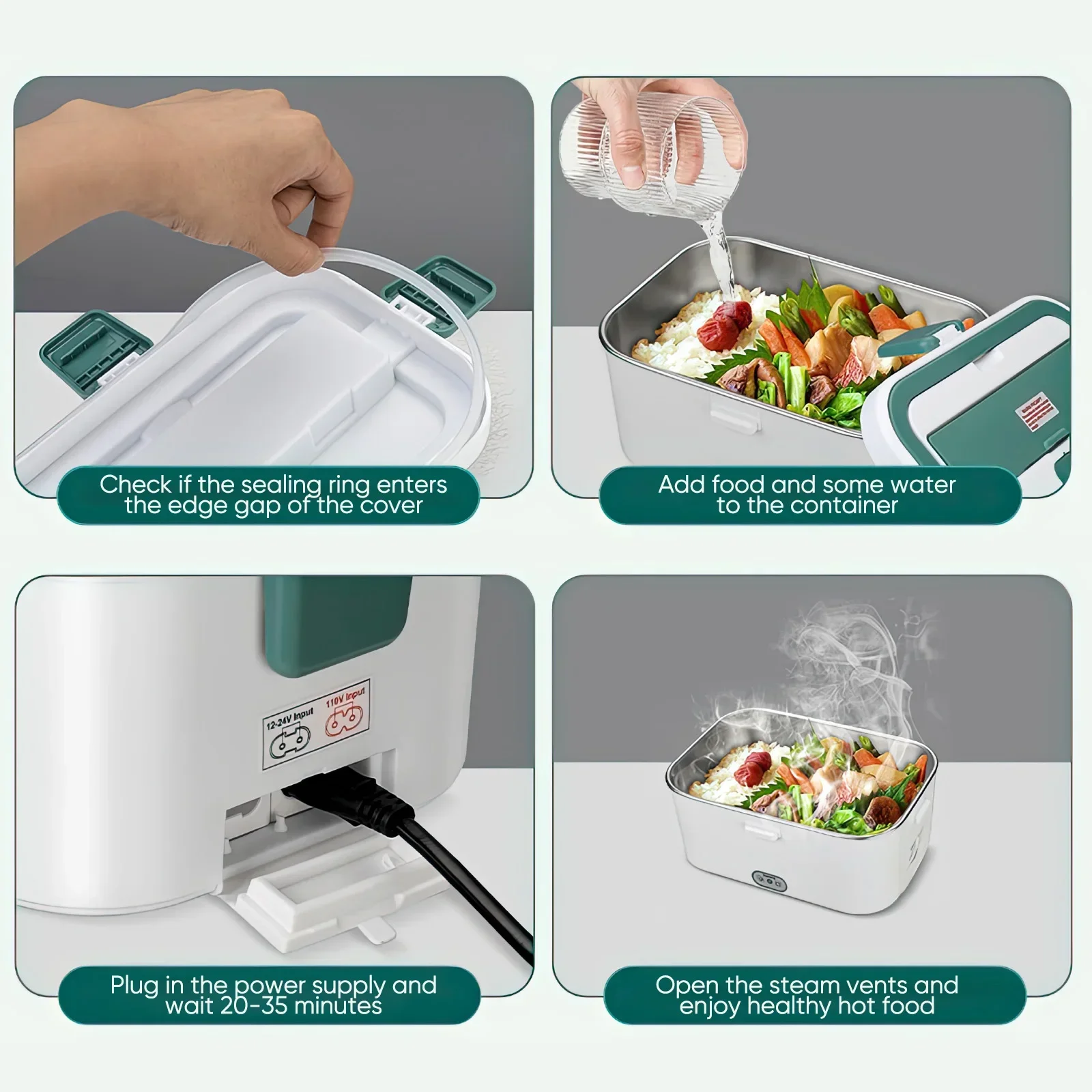 Fiambrera eléctrica calentador - Camping Cooking Food reseña y precio