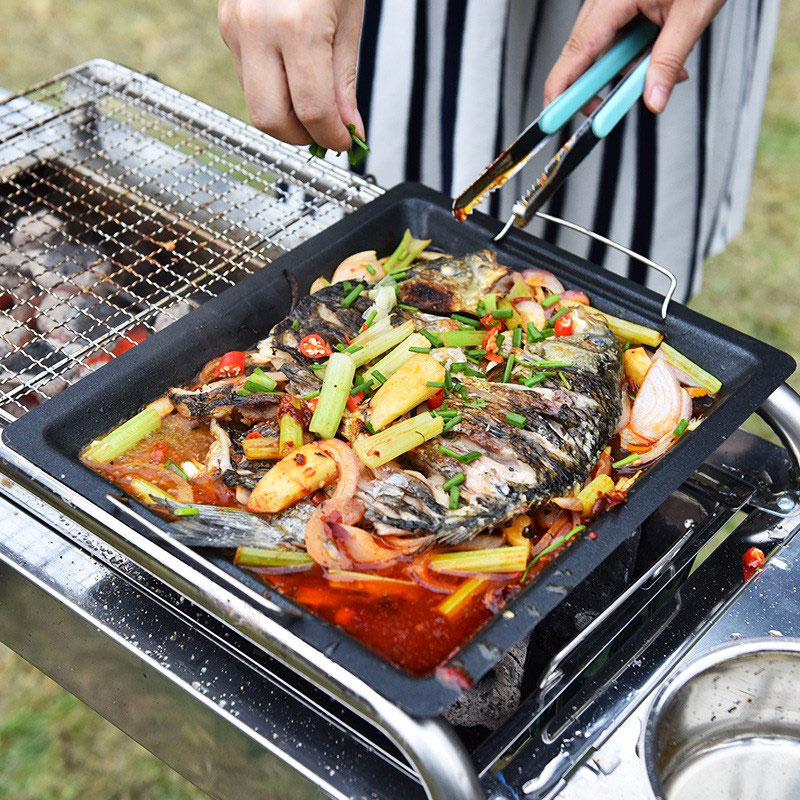 Sartén cuadrada gruesa para ex - Camping Cooking Set Non Stick reseña y precio