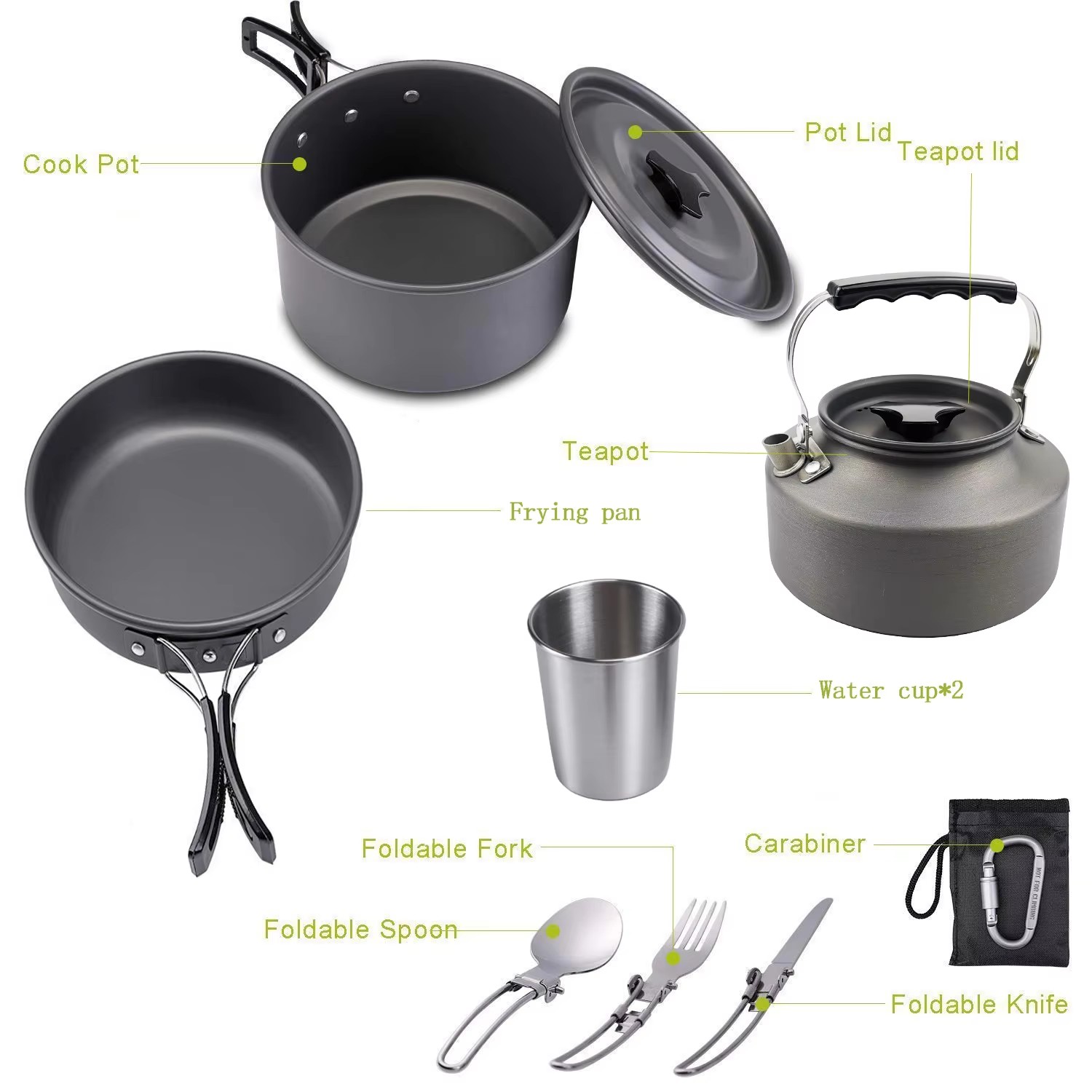 Juego de Cocina para Camping,  - Camping Cooking Set Non Stick reseña y precio