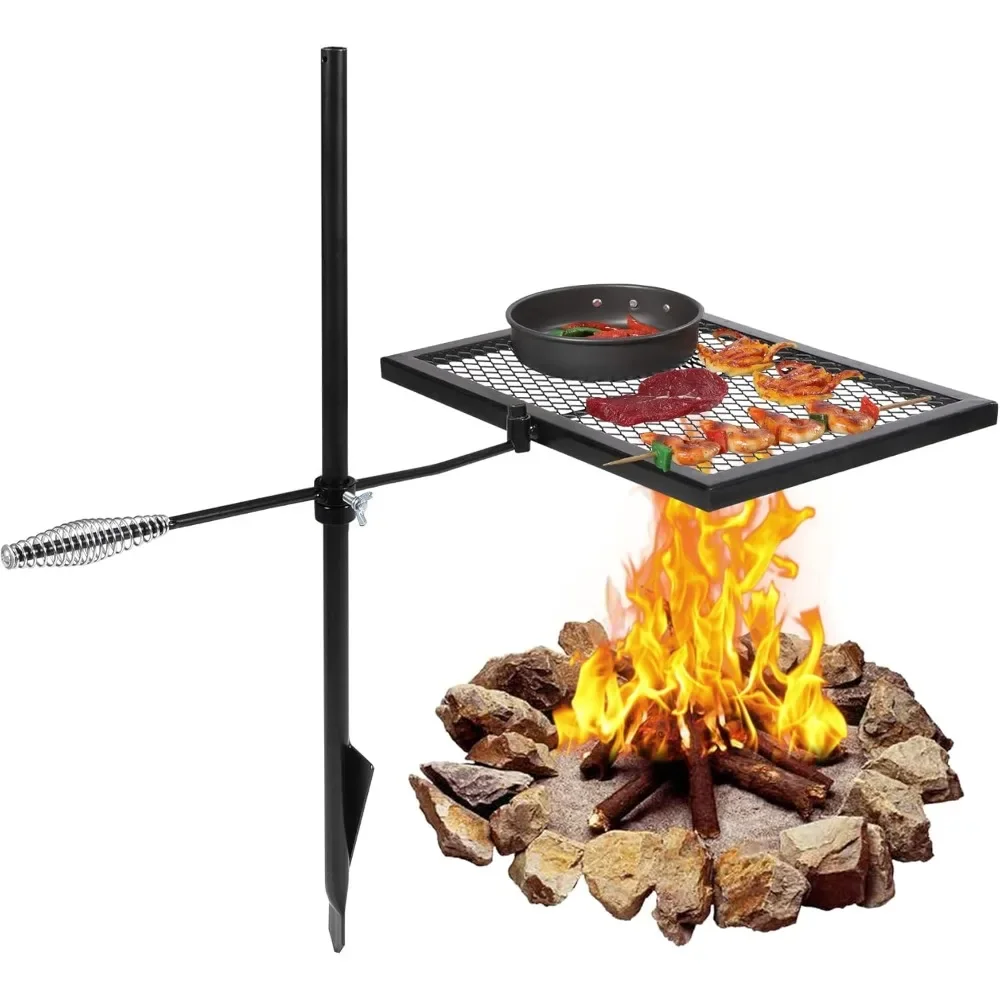 % una parrilla giratoria para  - Camping Cooking Over Fire reseña y precio