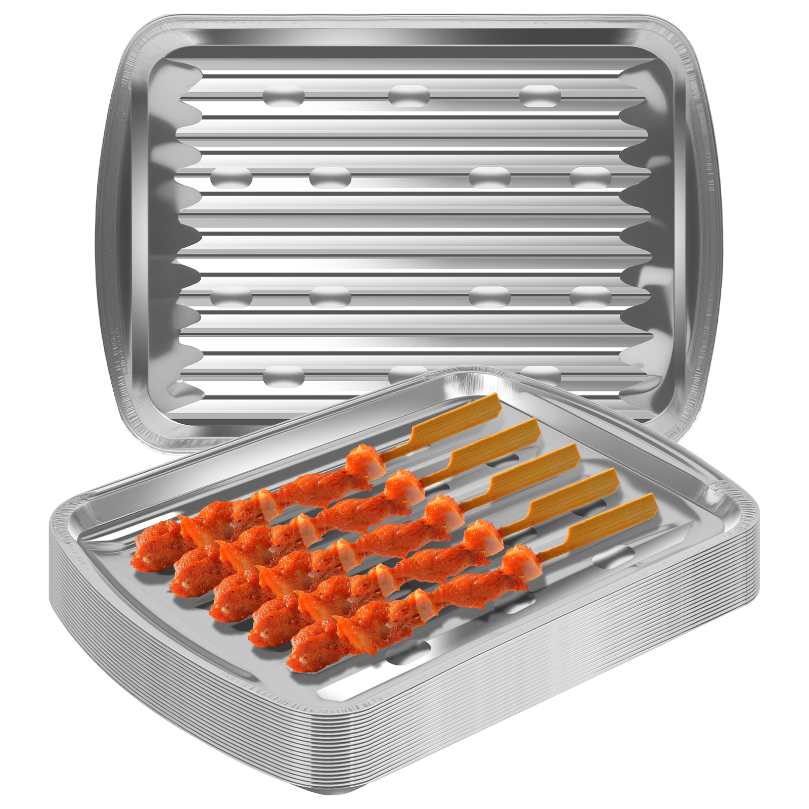 Bandejas de papel de aluminio, - Camping Cooking Food reseña y precio