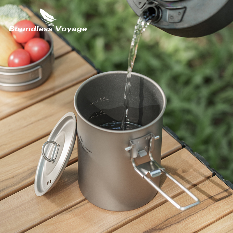 Boundless Voyage-olla de titan - Camping Cooking Cup reseña y precio