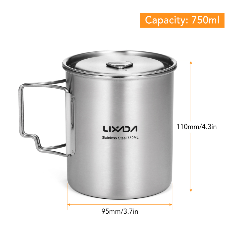 Lixada-taza de agua de acero i - Camping Cooking Cup reseña y precio