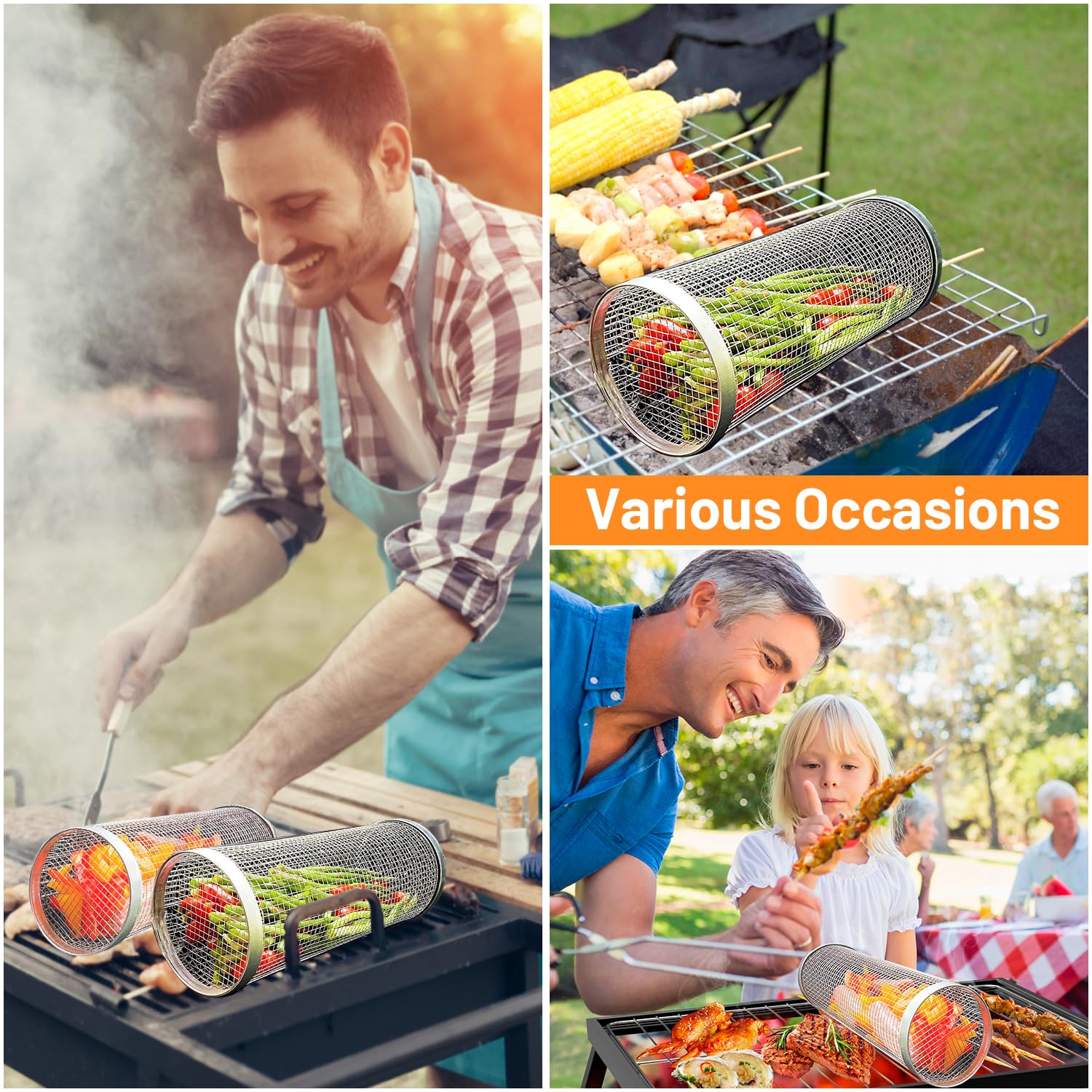 Cestas rodante para asar al ai - Camping Cooking Set Non Stick reseña y precio
