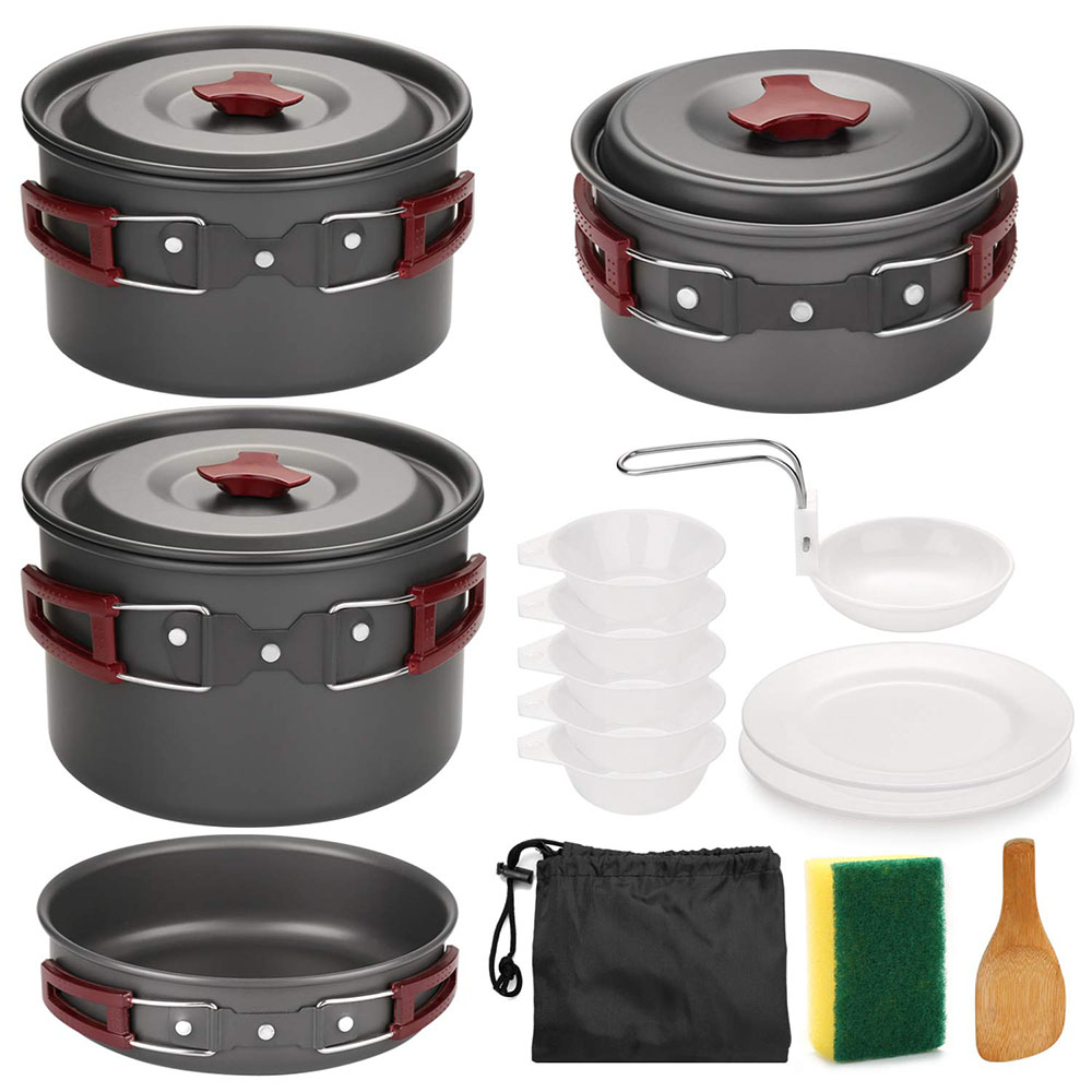 Kit de utensilios de cocina pa - Camping Cooking Set Non Stick reseña y precio
