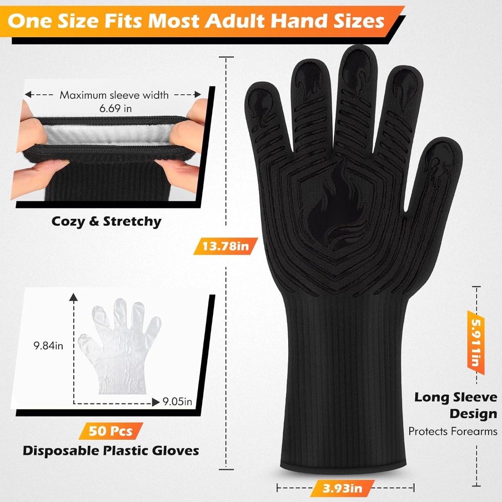 Guantes para Barbacoa, 1472 °  - Camping Cooking Kitchen reseña y precio